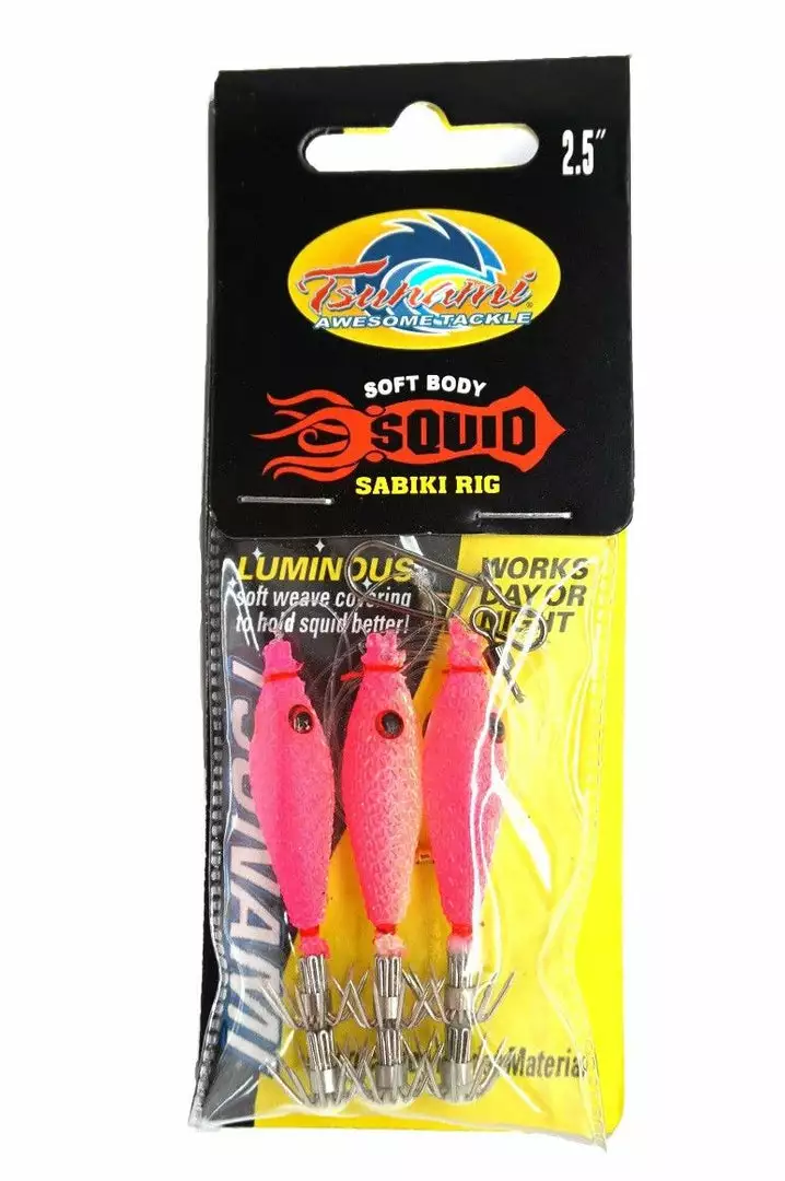 Tsunami Soft Body Squid Jig Sabiki Rig 2 Tsunami Soft Body Squid Jig Sabiki Rig