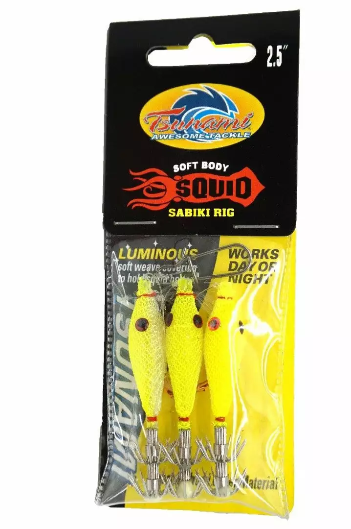 Tsunami Soft Body Squid Jig Sabiki Rig 4 Tsunami Soft Body Squid Jig Sabiki Rig