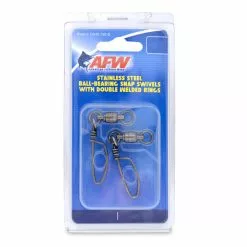American Fishing Wire Terminal Tackle AFW Stainless Steel Ball Bearing Snap Swivels W/ Double Welded Rings