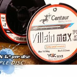 Terminal Tackle Centaur Villain Max PE Casting Special Braided Line 100m X 12 Disc (1200m) Spools